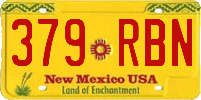 NM license plate 379RBN