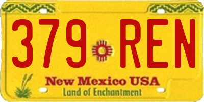 NM license plate 379REN