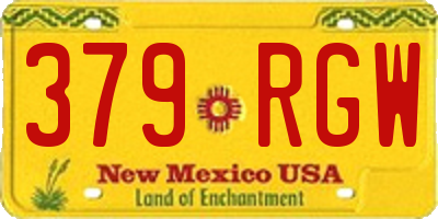 NM license plate 379RGW