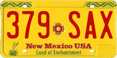 NM license plate 379SAX