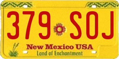 NM license plate 379SOJ