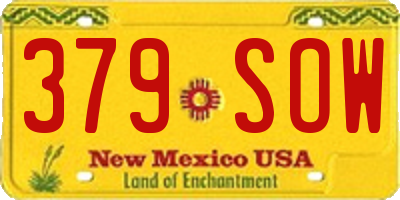 NM license plate 379SOW