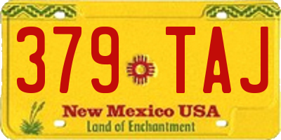 NM license plate 379TAJ