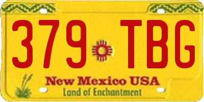NM license plate 379TBG
