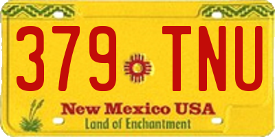 NM license plate 379TNU