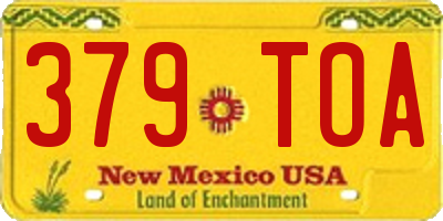 NM license plate 379TOA