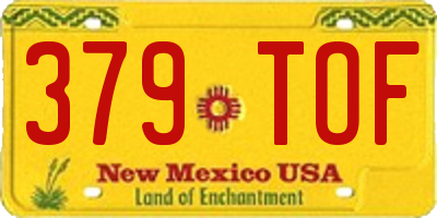 NM license plate 379TOF