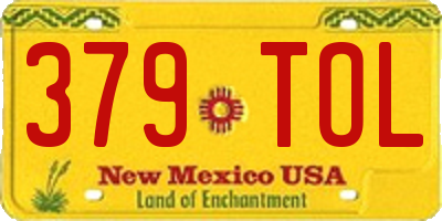NM license plate 379TOL
