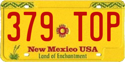 NM license plate 379TOP