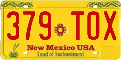 NM license plate 379TOX