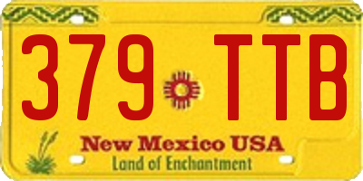 NM license plate 379TTB