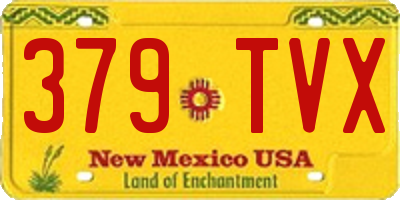 NM license plate 379TVX