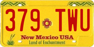 NM license plate 379TWU