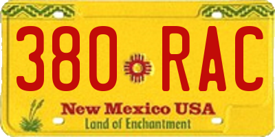 NM license plate 380RAC