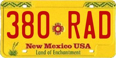 NM license plate 380RAD