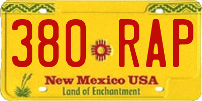 NM license plate 380RAP