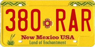 NM license plate 380RAR