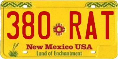 NM license plate 380RAT