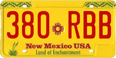 NM license plate 380RBB