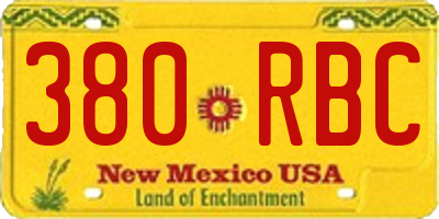 NM license plate 380RBC
