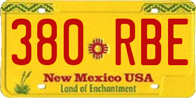 NM license plate 380RBE