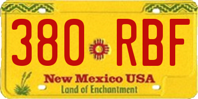 NM license plate 380RBF