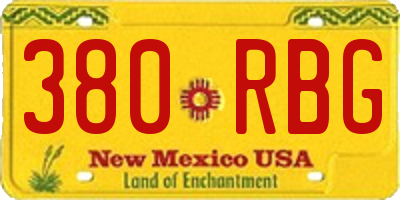 NM license plate 380RBG