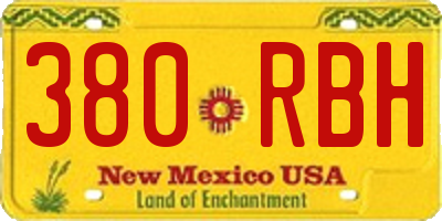 NM license plate 380RBH