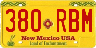 NM license plate 380RBM