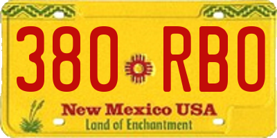 NM license plate 380RBO