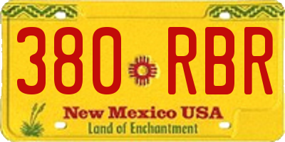 NM license plate 380RBR