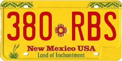 NM license plate 380RBS