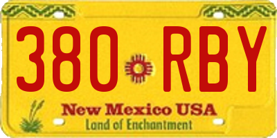 NM license plate 380RBY