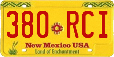 NM license plate 380RCI