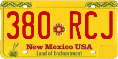 NM license plate 380RCJ