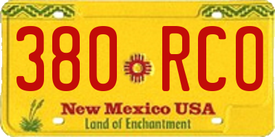 NM license plate 380RCO