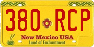 NM license plate 380RCP