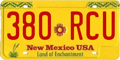 NM license plate 380RCU