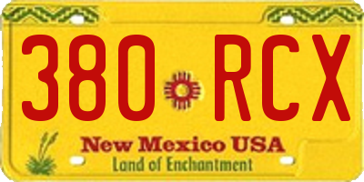 NM license plate 380RCX