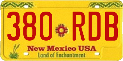 NM license plate 380RDB