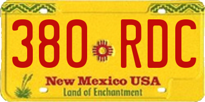 NM license plate 380RDC