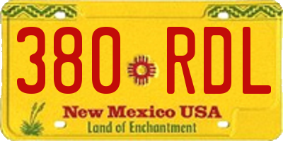 NM license plate 380RDL