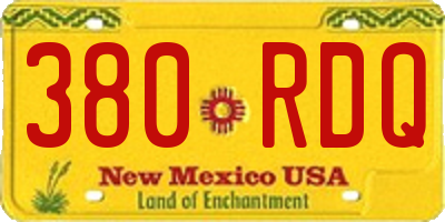 NM license plate 380RDQ