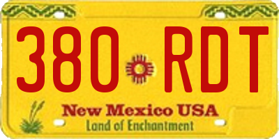 NM license plate 380RDT
