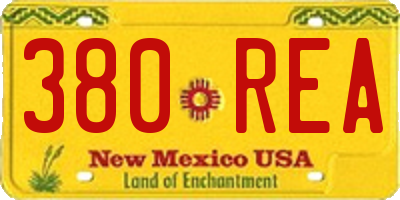 NM license plate 380REA