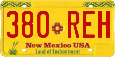 NM license plate 380REH
