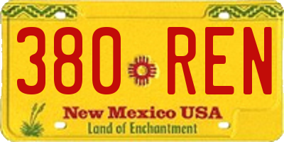 NM license plate 380REN