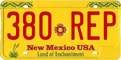 NM license plate 380REP