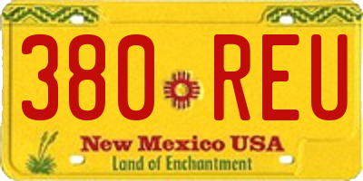 NM license plate 380REU