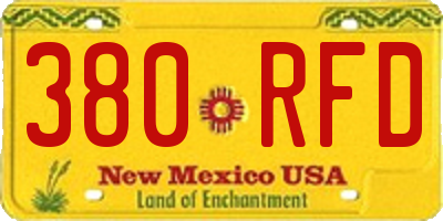 NM license plate 380RFD